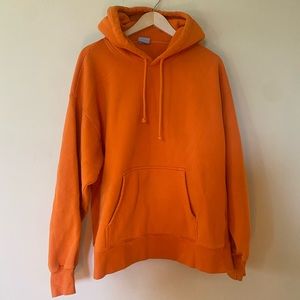 Aritzia TNA Fleece Orange Hoodie